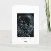 ZWARTE PERZISCHE KAT EN WEB HALLOWEEN KAART (Achterkant)