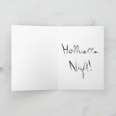 ZWARTE PERZISCHE KAT EN WEB HALLOWEEN KAART (Binnen)