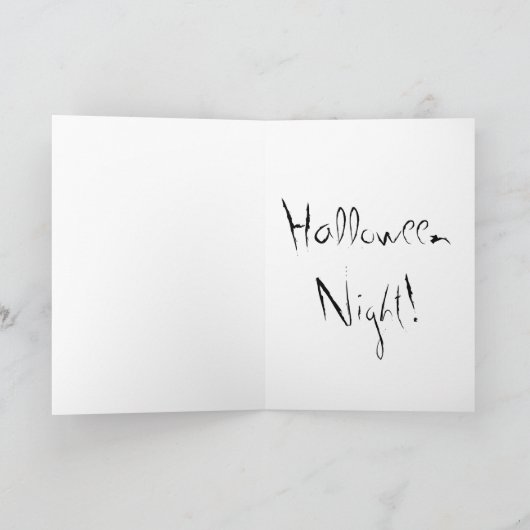 ZWARTE PERZISCHE KAT EN WEB HALLOWEEN KAART (Binnen)