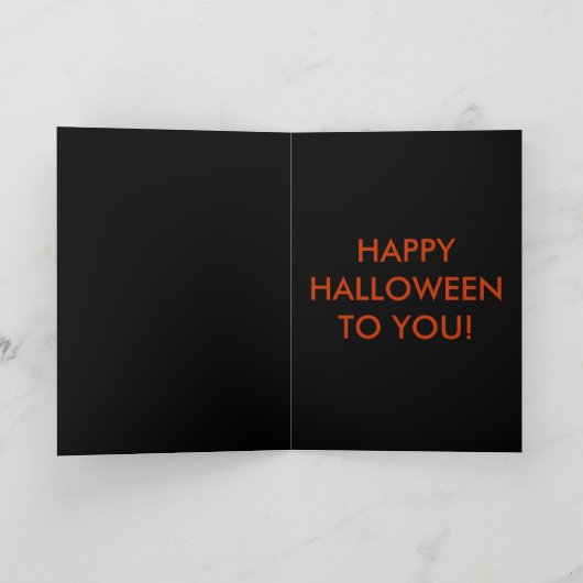 ZWARTE PERZISCHE KAT HALLOWEEN KAART (Binnen)