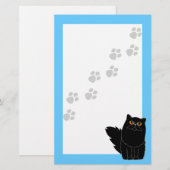 Zwarte Perzische kat Oranje oogkleurige poolaire b Briefpapier (Voorkant / Achterkant)