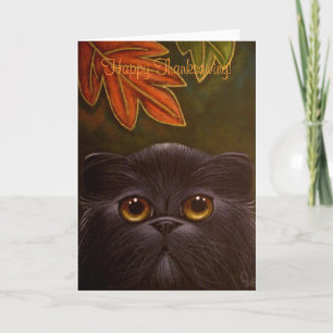 ZWARTE PERZISCHE KAT - THANKSGIVING KAART