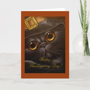 ZWARTE PERZISCHE KAT THANKSGIVING KAART