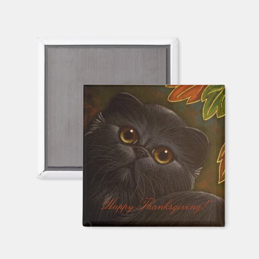 ZWARTE PERZISCHE KAT - THANKSGIVING Magnet (Voorkant / Achterkant)
