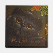 ZWARTE PERZISCHE KAT - THANKSGIVING Magnet (Voorkant)