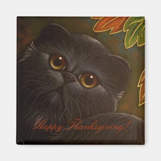 ZWARTE PERZISCHE KAT - THANKSGIVING Magnet (Voorkant)