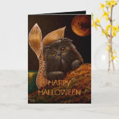 ZWARTE PERZISCHE MERCAT - de Kaart van HALLOWEEN (Gele Bloem)