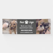 Zwarte Pet Business Banner met 2 foto's en Logo (Horizontaal)