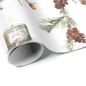 Zwarte Pet Chickadee Birds Kerstparty Cadeaupapier (Rol Hoek)