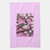 Zwarte pet Chickadee Theedoek (Verticaal)