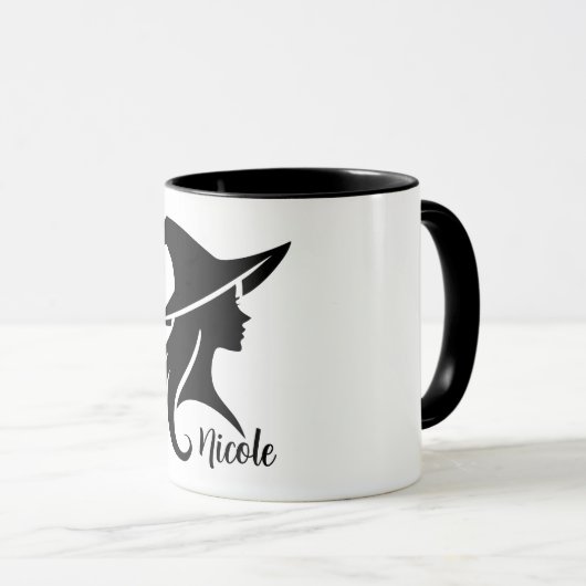 Zwarte Pet heks wiccan heksen Halloween Mok (Voorkant rechts)