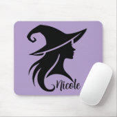 Zwarte Pet heks wiccan heksen Halloween Muismat (Met muis)