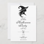 Zwarte Pet heks wiccan heksen Halloween Party Kaart (Voorkant)