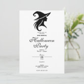 Zwarte Pet heks wiccan heksen Halloween Party Kaart (Staand voorkant)
