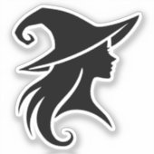 Zwarte Pet heks wiccan heksen Halloween Party Sticker (Voorkant)