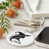 Zwarte Pet heks wiccan heksen Halloween Sleutelhanger (Voorkant Rechts)