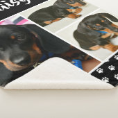 Zwarte Pet Lover Fotocollage  Hond Sherpa Deken (3/4)