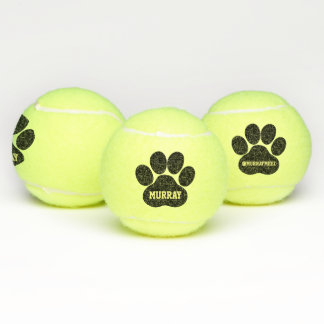 Zwarte Pet Pw Print Name en Instagram Handle Dog Tennisballen