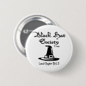 Zwarte pet ronde button 5,7 cm (Voorkant /achterkant)