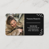  zwarte Pet Sitter Visitekaartje (Voorkant)