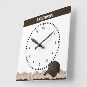 Zwarte Pet van de Baseball Wall Clock Vierkante Klok (Hoek)