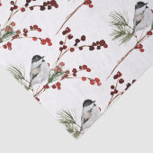 Zwarte Petten filialen en rode bessen Tissuepapier (Detail)