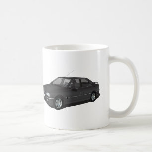 Zwarte Peugeot 405 + badge mok