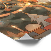 Zwarte peuter betoverd - boom glitter poster (Hoek)