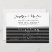 Zwarte Pewter Witte Leeuw Eenhoorn Embleem Huwelij Kaart (Achterkant)