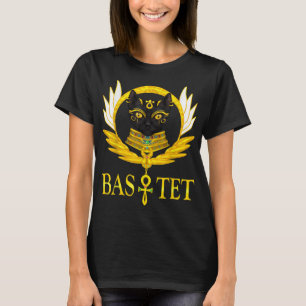 zwarte phynx kat godin bastet wings ankh hore t-shirt