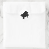 zwarte pianikoon ronde sticker (Tas)