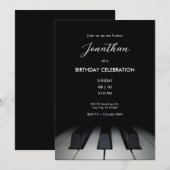 Zwarte piano moderne eenvoudige verjaardag  kaart (Voorkant / Achterkant)