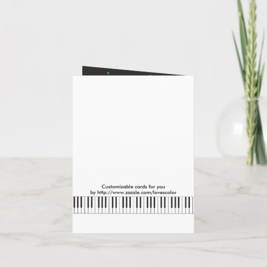 Zwarte Piano Overweging Uitnodiging (Achterkant)