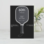 Zwarte Pickleball 60ste Verjaardagsfeestje Kaart (Staand voorkant)
