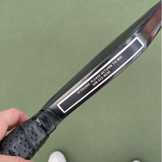 Zwarte Pickleball Paddle Edge-tape - Aangepaste na Sticker