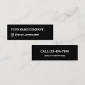 Zwarte pictogrammen voor sociale media mini visitekaartje (Voorkant / Achterkant)