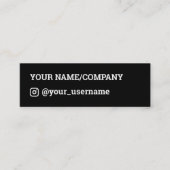 Zwarte pictogrammen voor sociale media mini visitekaartje (Voorkant)