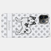 Zwarte Piebald Alaskan Malamute Mooie Hond & Naam Case-Mate iPhone Case (Achterkant (horizontaal))