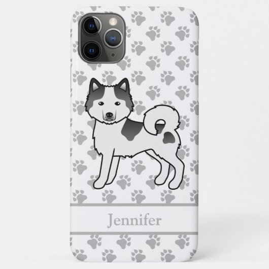 Zwarte Piebald Alaskan Malamute Mooie Hond & Naam Case-Mate iPhone Case (Achterkant)