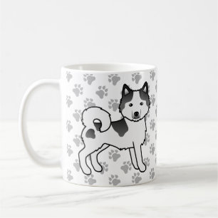 Zwarte Piebald Alaskan Malamute Mooie Hond & Pootj Koffiemok