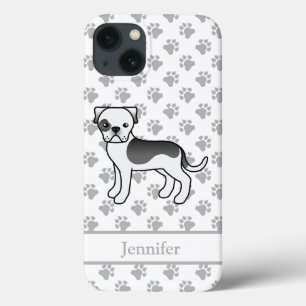 Zwarte Piebald Amerikaanse Bulldog Cartoonhond & N Case-Mate iPhone Case