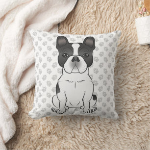Zwarte Piebald Franse Bulldog / Franse Bulldog Hon Kussen