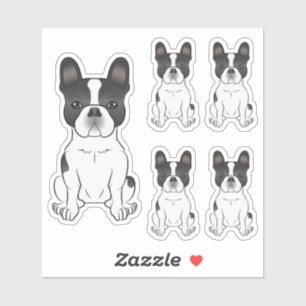 Zwarte Piebald Franse Bulldog / Franse Bulldog Zac Sticker