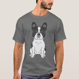 Zwarte Piebald Franse Bulldog / Franse Bulldog Zac T-shirt