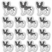 Zwarte Piebald Franse Bulldog Schattige Cartoon Ho Sticker (Voorkant)