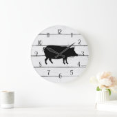Zwarte Pig Shiplap Farmhouse Decor Grote Klok (Huis)