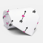 Zwarte Pijl met Fuchsia Heart Stropdas (Opgerold)