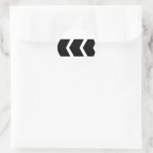 Zwarte pijl naar links ronde sticker (Tas)