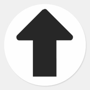 Zwarte Pijl Ronde Sticker