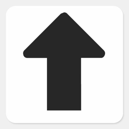 Zwarte Pijl Vierkante Sticker (Voorkant)